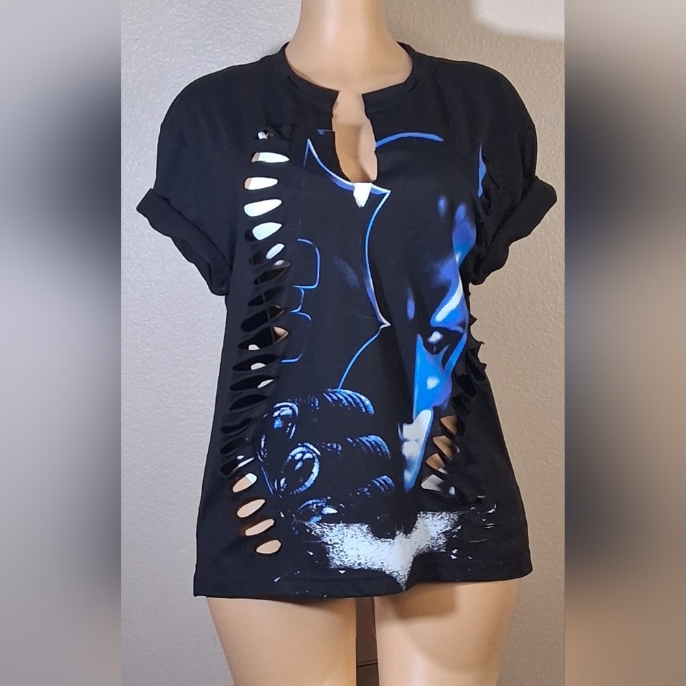 Black Custom Joker /Batman Tshirt - Picture 2 of 7